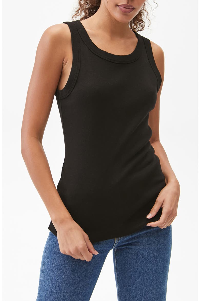 Paloma Cotton Tank Top, Alternate, color, BLACK