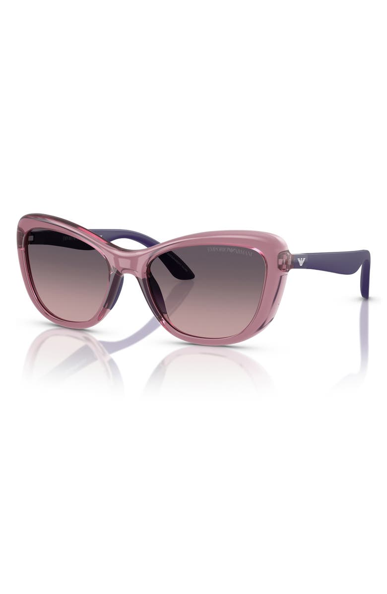 Emporio Armani 50mm Butterfly Sunglasses, Alternate, color, Lillac / Pink Gradient Grey