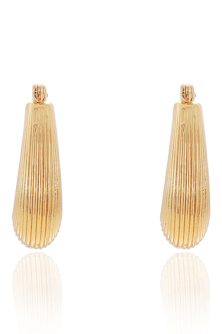 Chunky Ribbed Hoop Earrings, Alternate, color, GOLD