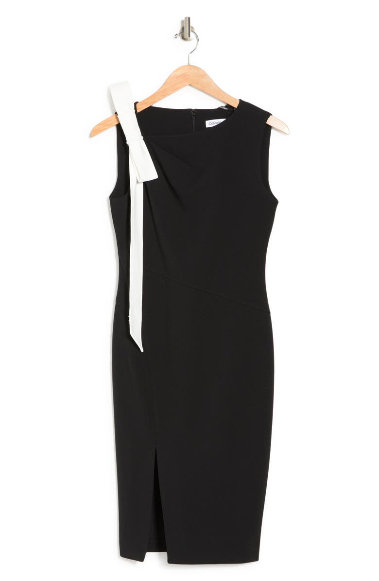 Calvin Klein Sleeveless Bow Sheath Dress, Alternate, color,