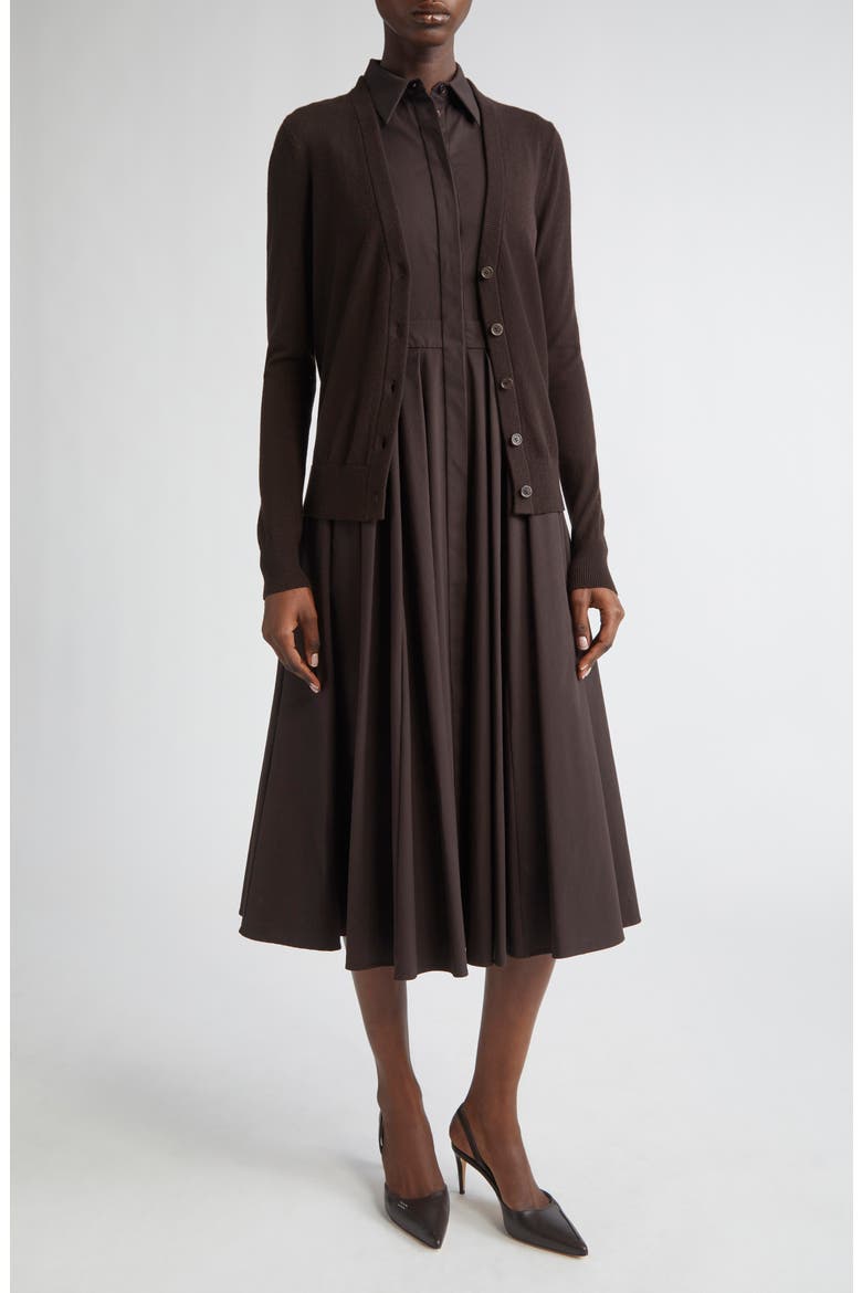 Cashmere Cardigan, Alternate, color, CHOCOLATE