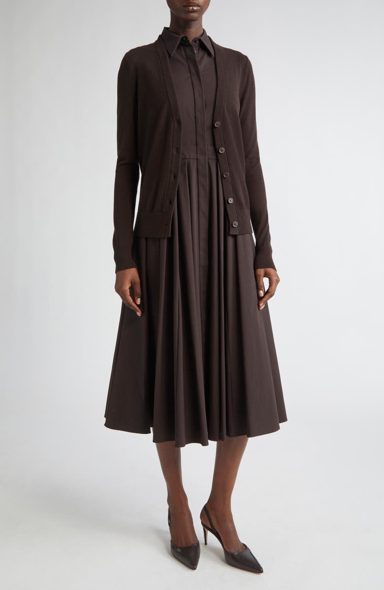 Michael Kors Collection Cashmere Cardigan, Alternate, color, Chocolate