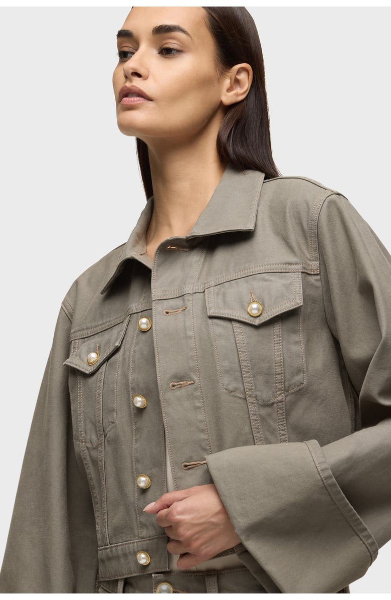 Hudson Jeans Cuffed Cropped Jacket, Alternate, color, Washed Olive