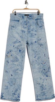 PURPLE BRAND Bleach Paint Embroidery Jeans