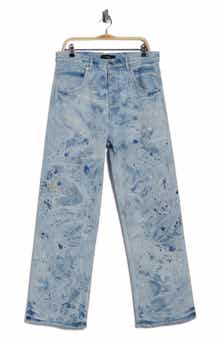 PURPLE BRAND Bleach Paint Embroidery Jeans