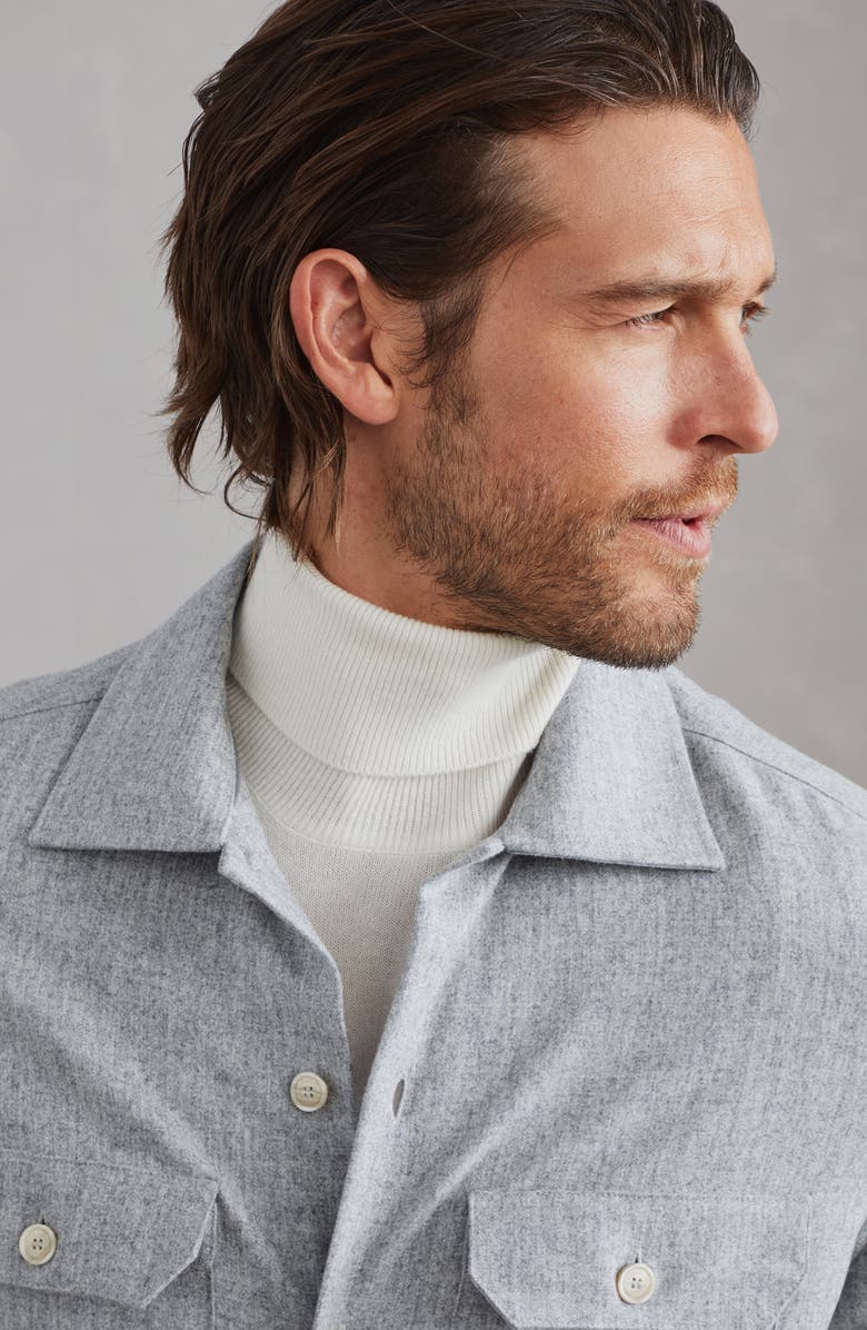 Brunello Cucinelli Virgin wool flannel overshirt, Alternate, color, 