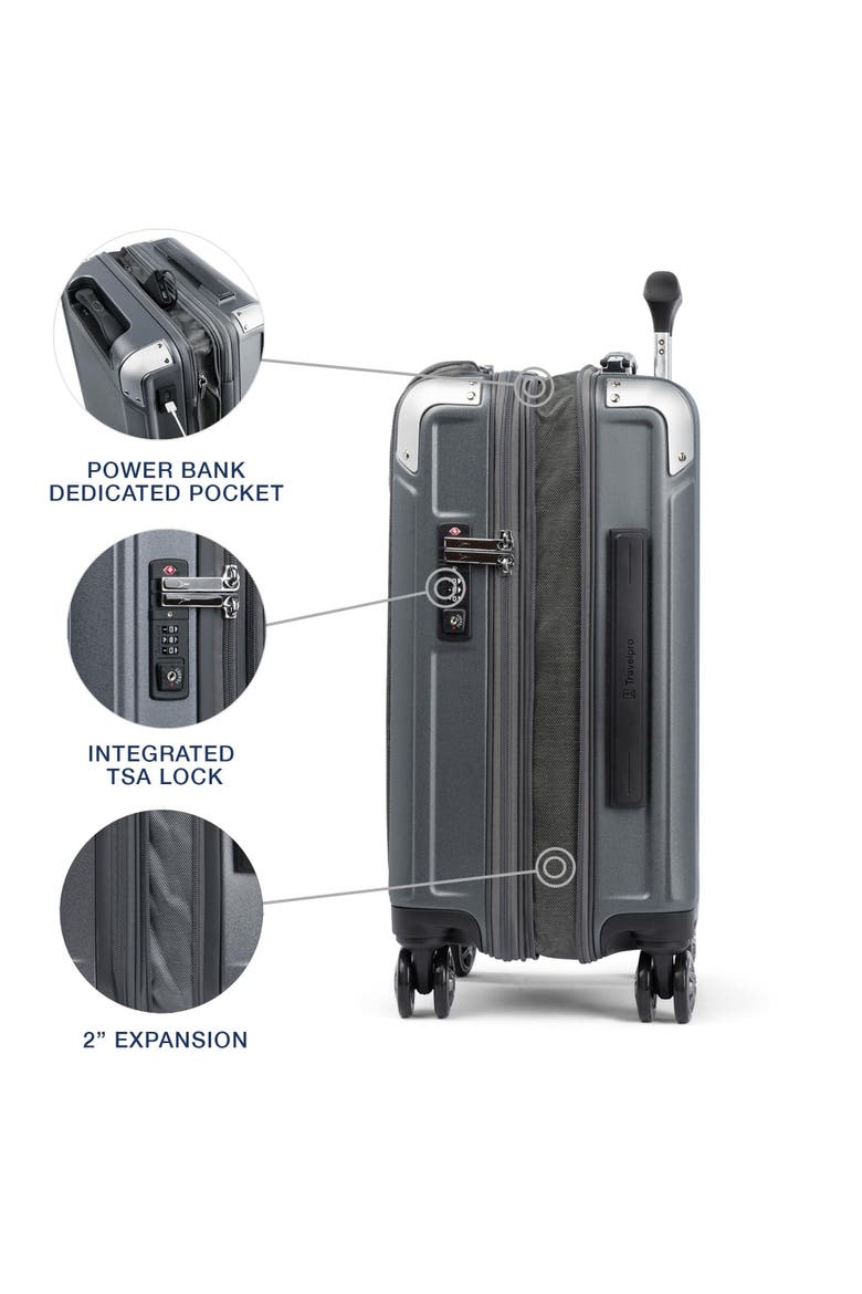 Platinum Elite Hardside Expandable 20" Compact Carry On, Fits up to 15.6" Laptop, Alternate, color, Vintage Grey