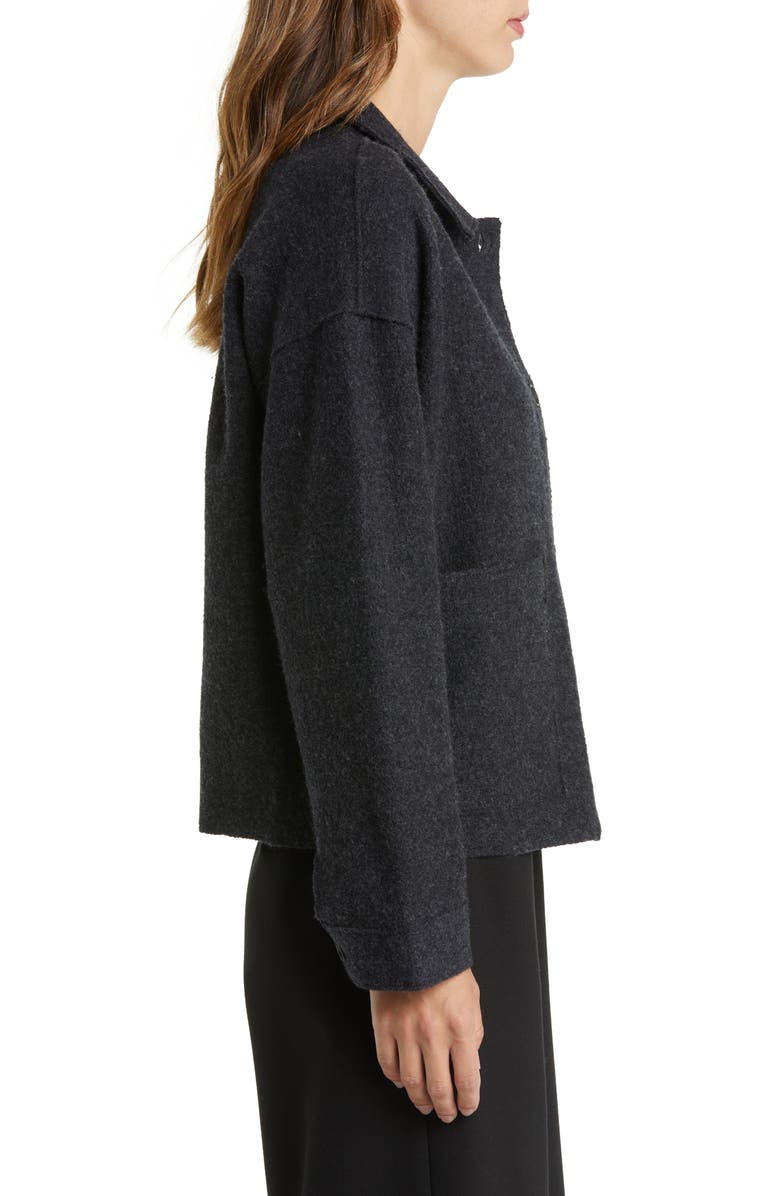 Eileen Fisher Boxy Spread Collar Boiled Wool Jacket, Alternate, color,