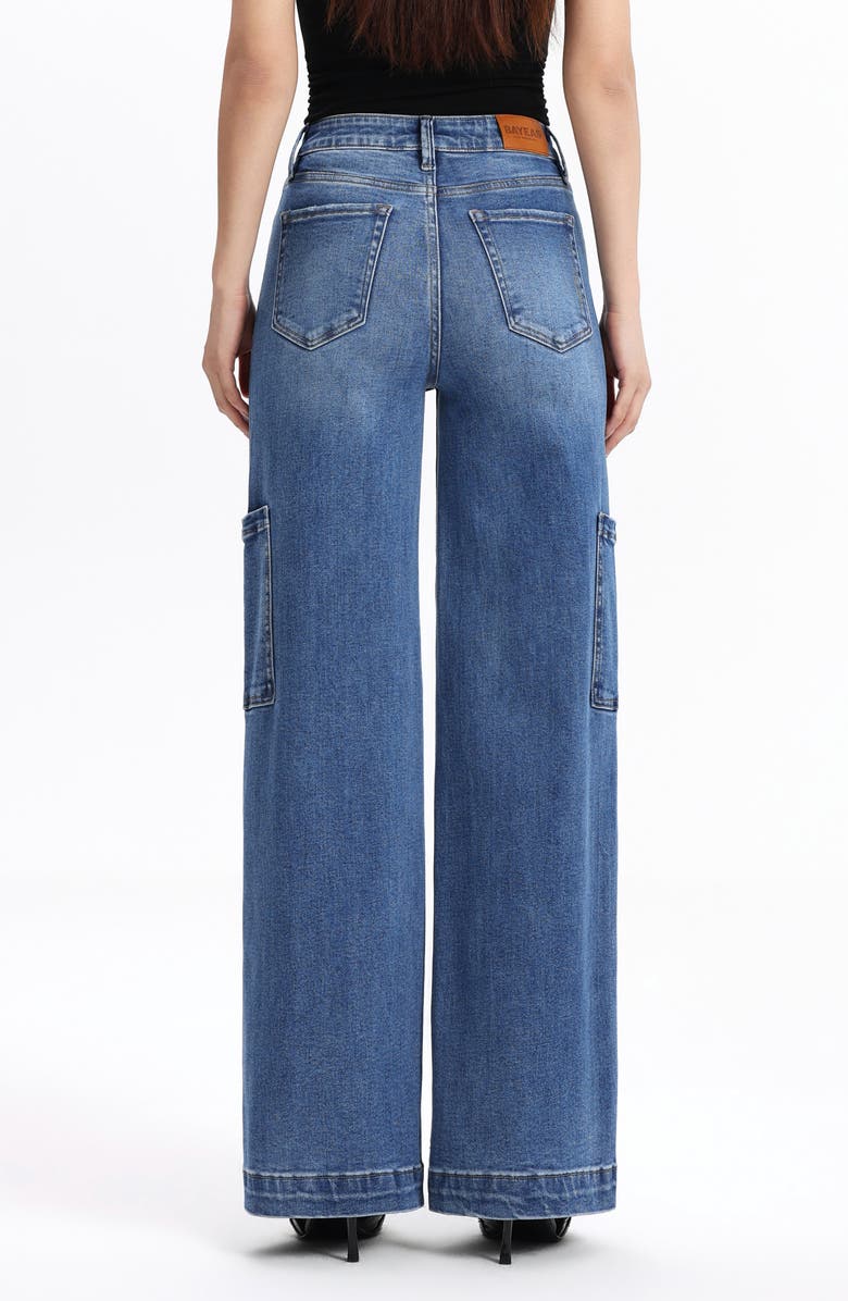 Bayeas High Waist Wide Leg Cargo Jeans, Alternate, color,