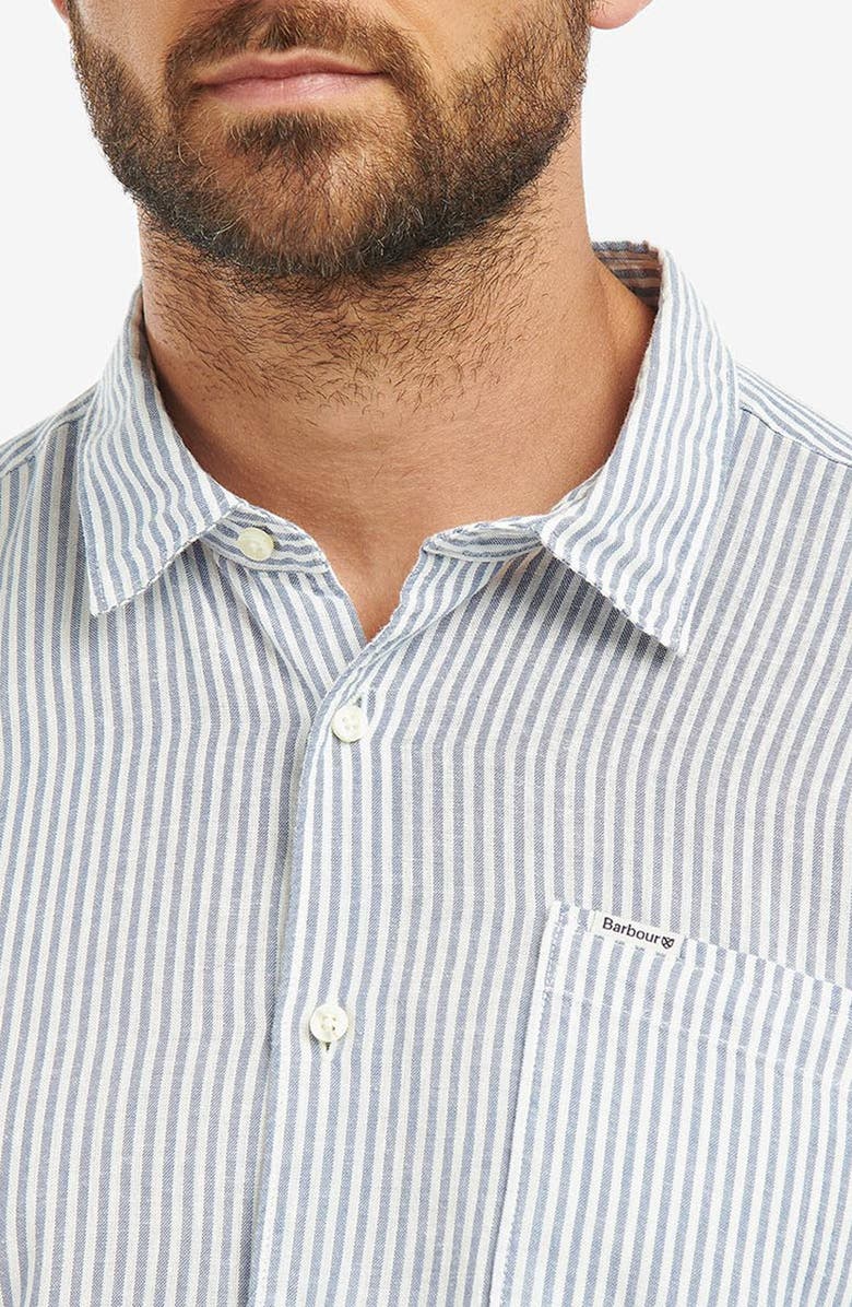 Barbour Deerpark Stripe Short Sleeve Cotton Button-Up Shirt, Alternate, color, 