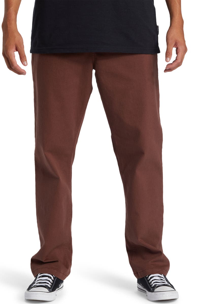 Quiksilver DNA Beach Cotton Twill Pants, Main, color, Brown Stone