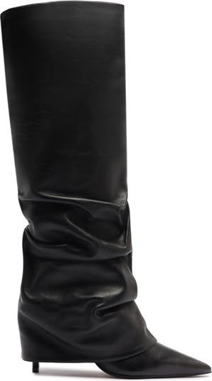 Mikki Up Cloak Pointed Toe Knee High Boot