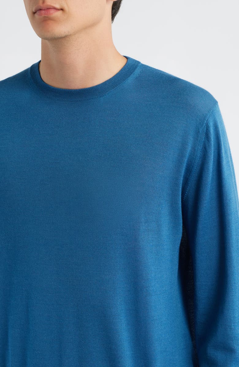 Canali Wool, Silk & Cashmere Crewneck Sweater, Alternate, color, Blue