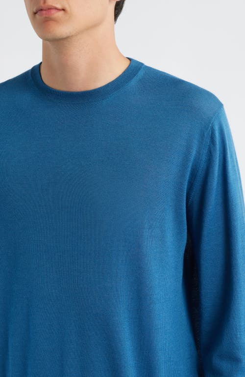 Canali Wool, Silk & Cashmere Crewneck Sweater In Blue