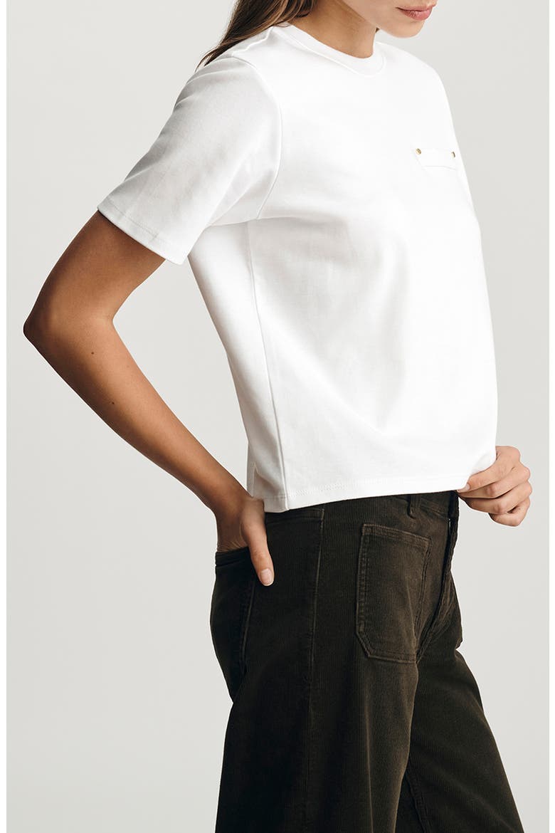 Welt Pocket Crop Cotton T-Shirt, Alternate, color, WHITE