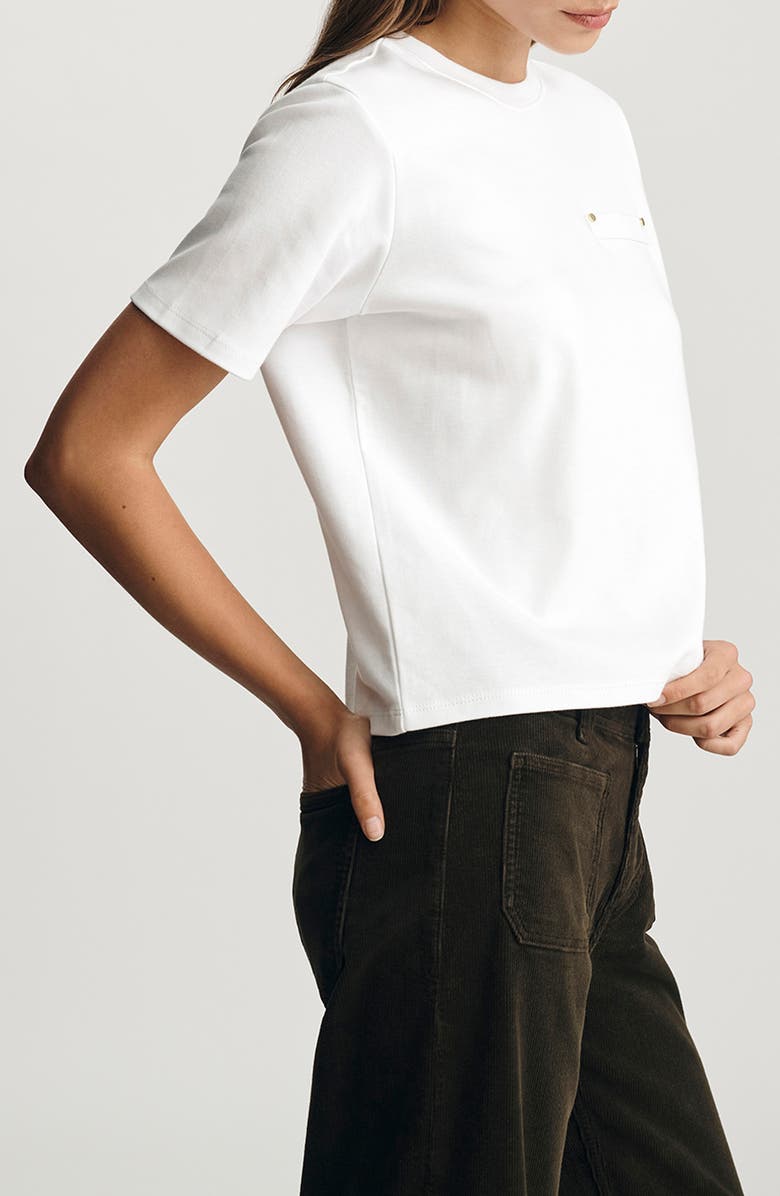 Mavi Jeans Welt Pocket Crop Cotton T-Shirt, Alternate, color, White