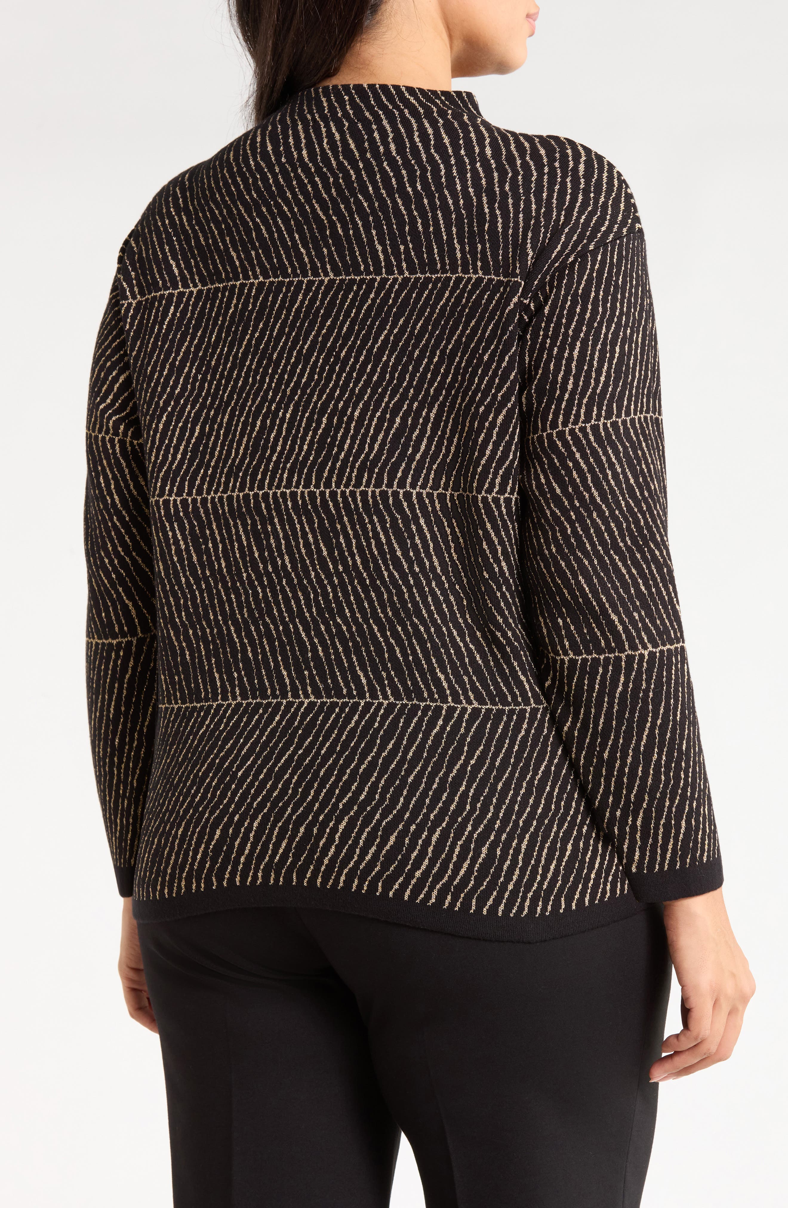 Jones New York Jacquard Funnel Neck Sweater (Women) | Nordstrom
