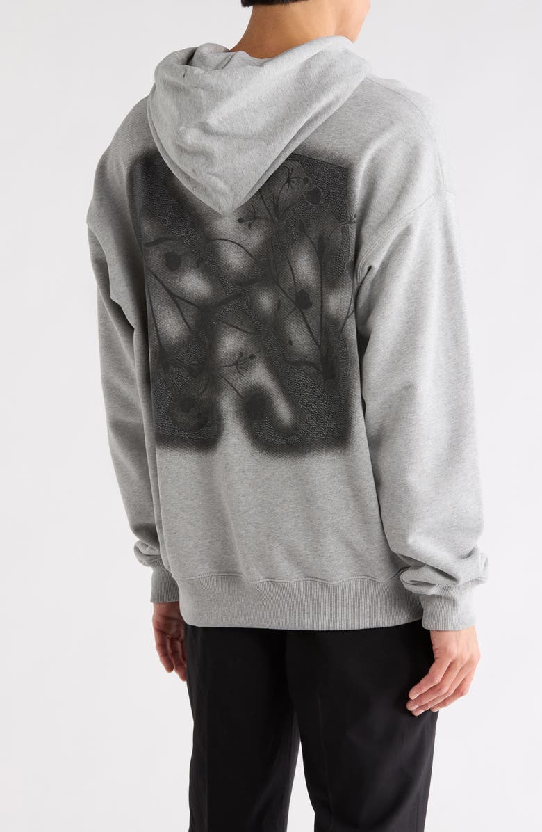 Off-White Flower Sketch Skate Hoodie, Alternate, color, Light Grey Melange-Black