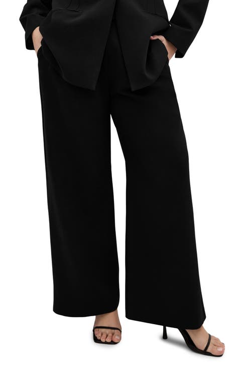 Alece Pleat Wide Leg Pants (Plus)