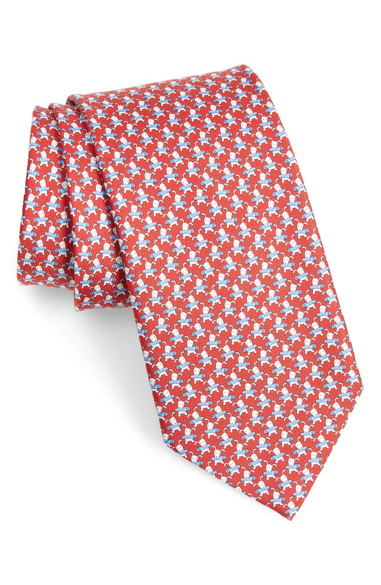 FERRAGAMO Salvatore Ferragamo Ottavio Dog Print Silk Tie, Main, color, 
