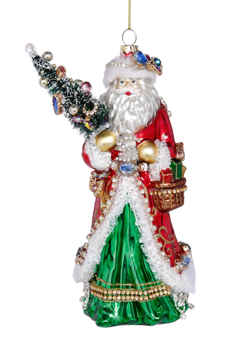 Gift Giving Santa Ornament, Main, color, Red