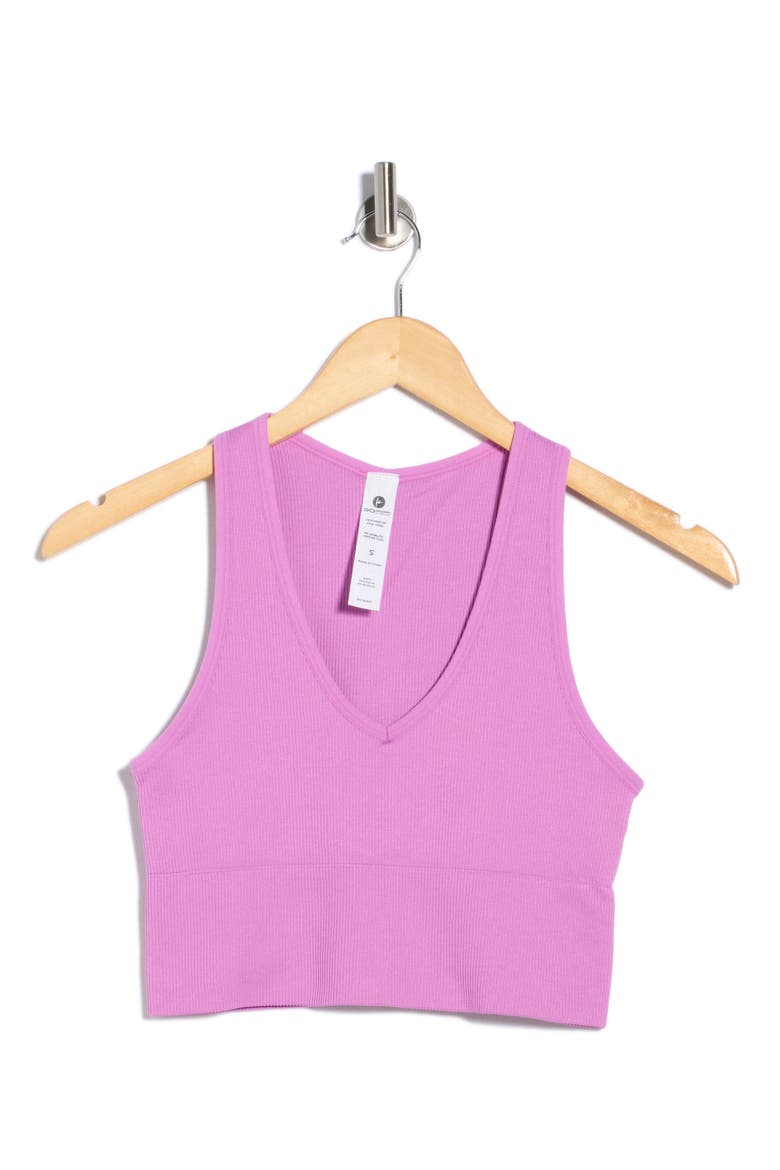 Rib Seamless Highline V-Neck Tank, Alternate, color, PINK BLOOM
