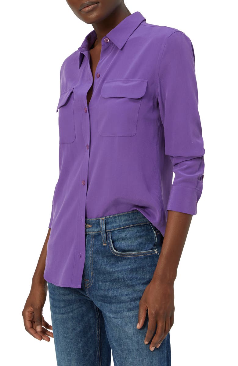 Equipment Slim Signature Silk Blouse, Main, color, 
