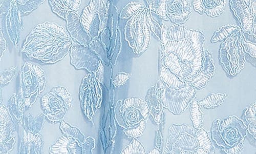 Adrianna Papell Floral Embroidered Fit & Flare Midi Dress In Blue