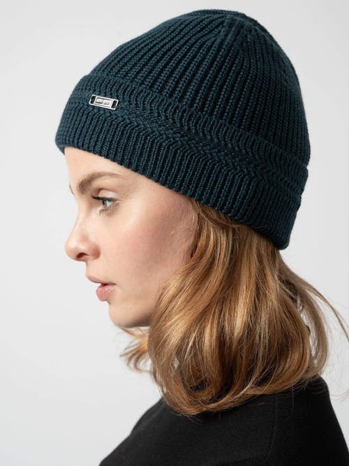 Saint + Sofia Merino Beanie In Blue
