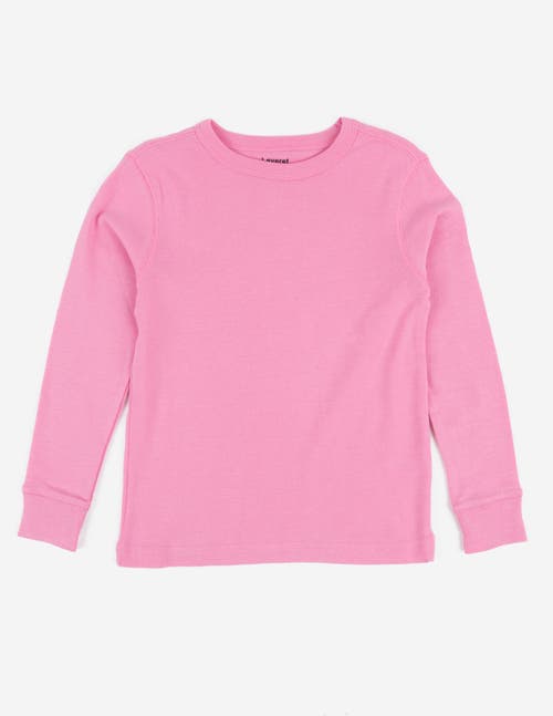 Leveret Kids Long Sleeve T-shirt, 100% Cotton, Solid Colors In Pink