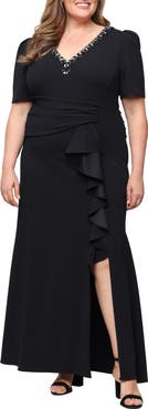 Alex Evenings Embellished Stretch Crepe Gown