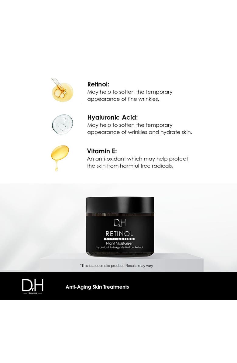 Dr H Retinol Anti-Ageing Night Moisturiser 60ml, Alternate, color, White