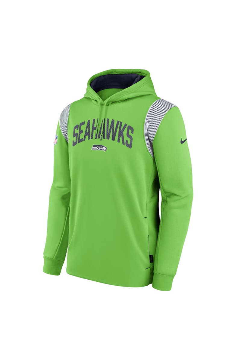 Nike Men's Nike Neon Green Seattle Seahawks Sideline Athletic Stack Performance Pullover Hoodie, Alternate, color, Neon Green