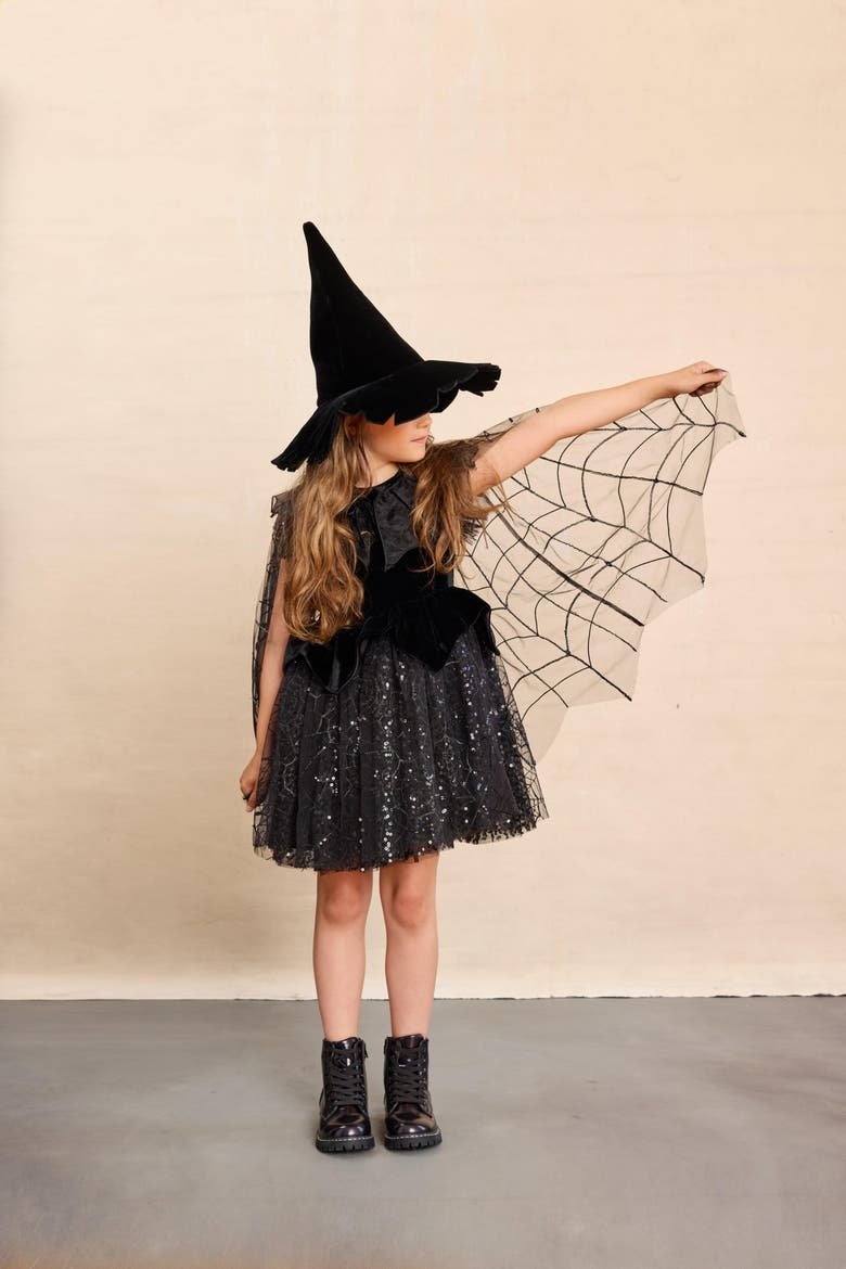 Spiderella Cape for Girls, Alternate, color, Black
