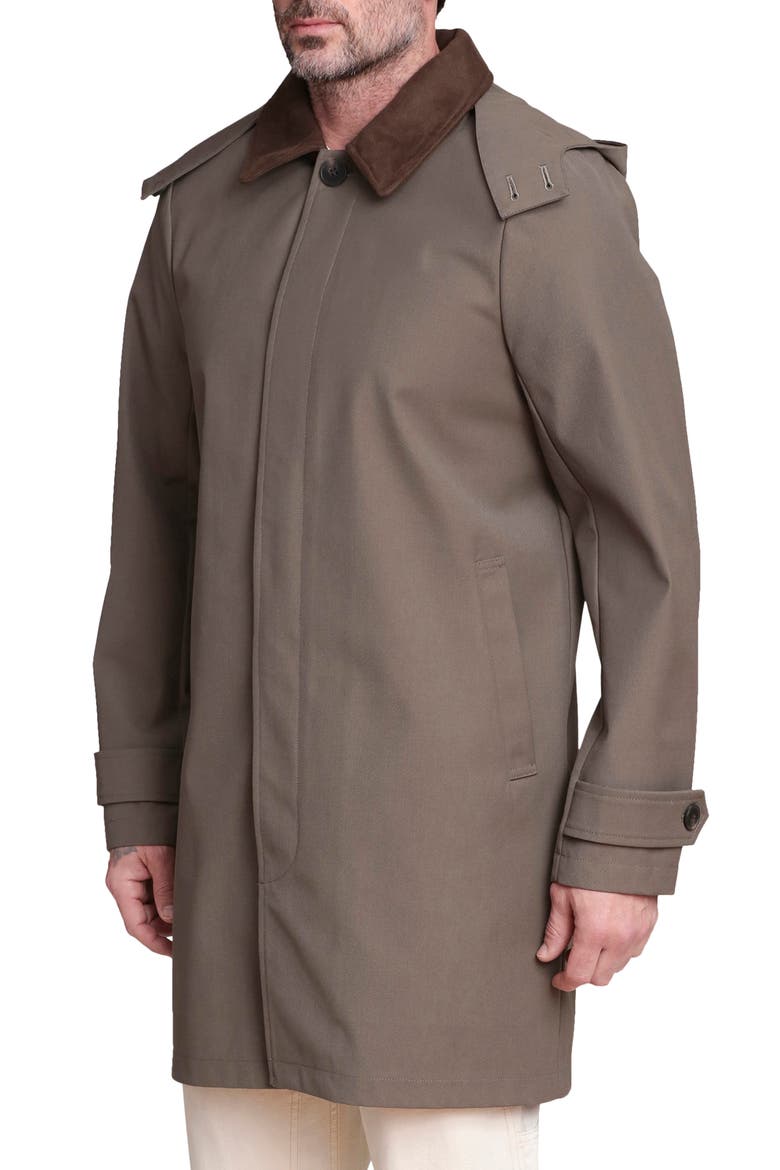 Combo Collar Mac Coat with Detachable Hood, Alternate, color, OLIVE