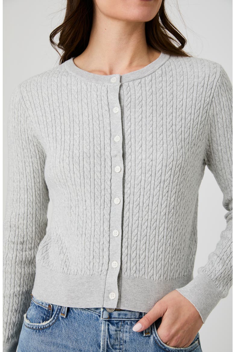 Cable Stitch Cardigan, Alternate, color, HEATHER
