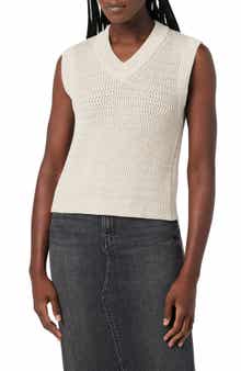Hudson Jeans V-Neck Twist Back Sleeveless Sweater