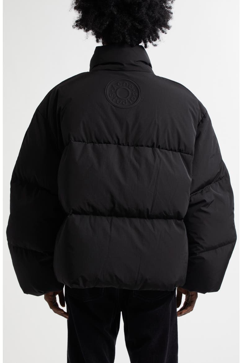 Sprayed Print Down Puffer Jacket, Alternate, color, BLACK