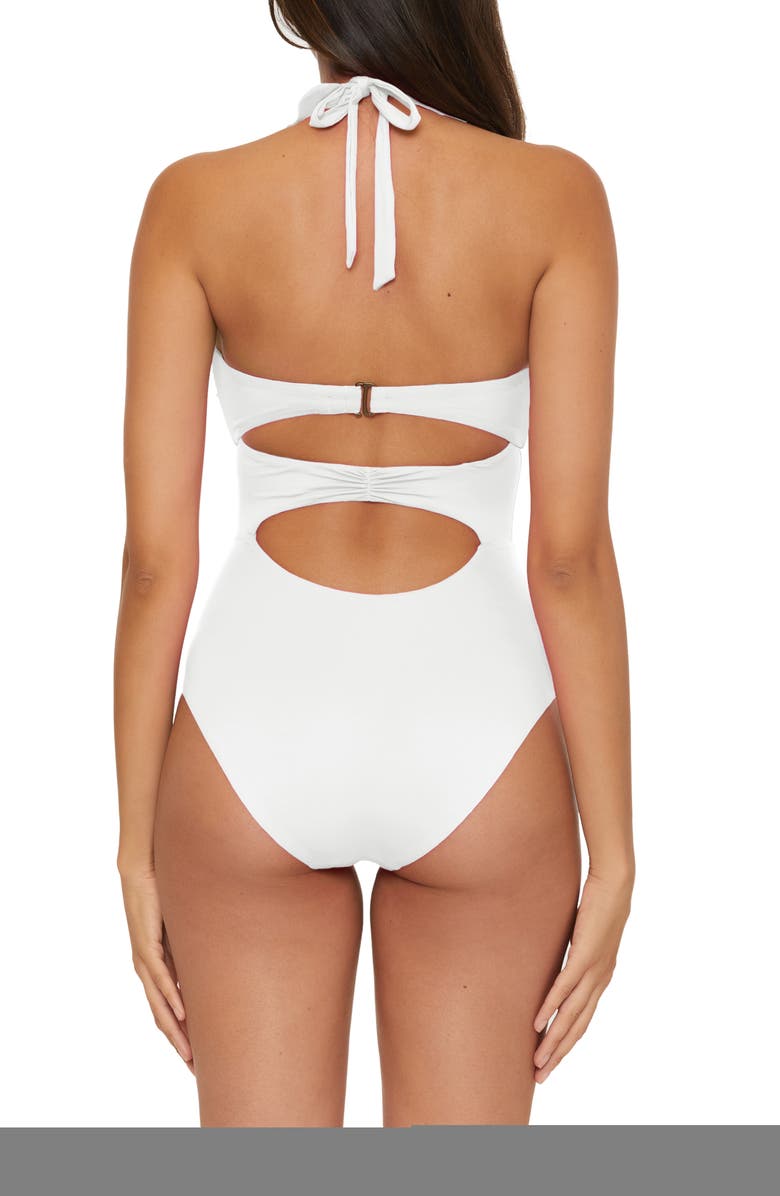 Soluna Buckle Up One-Piece Swimsuit, Alternate, color, White