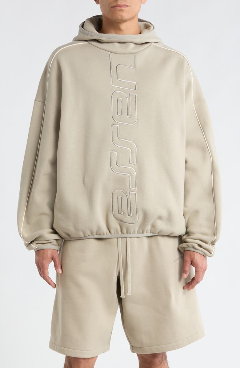 Fear of God Essentials Active Trace Fleece Hoodie, Main, color, Concrete/Dark Concrete Heather