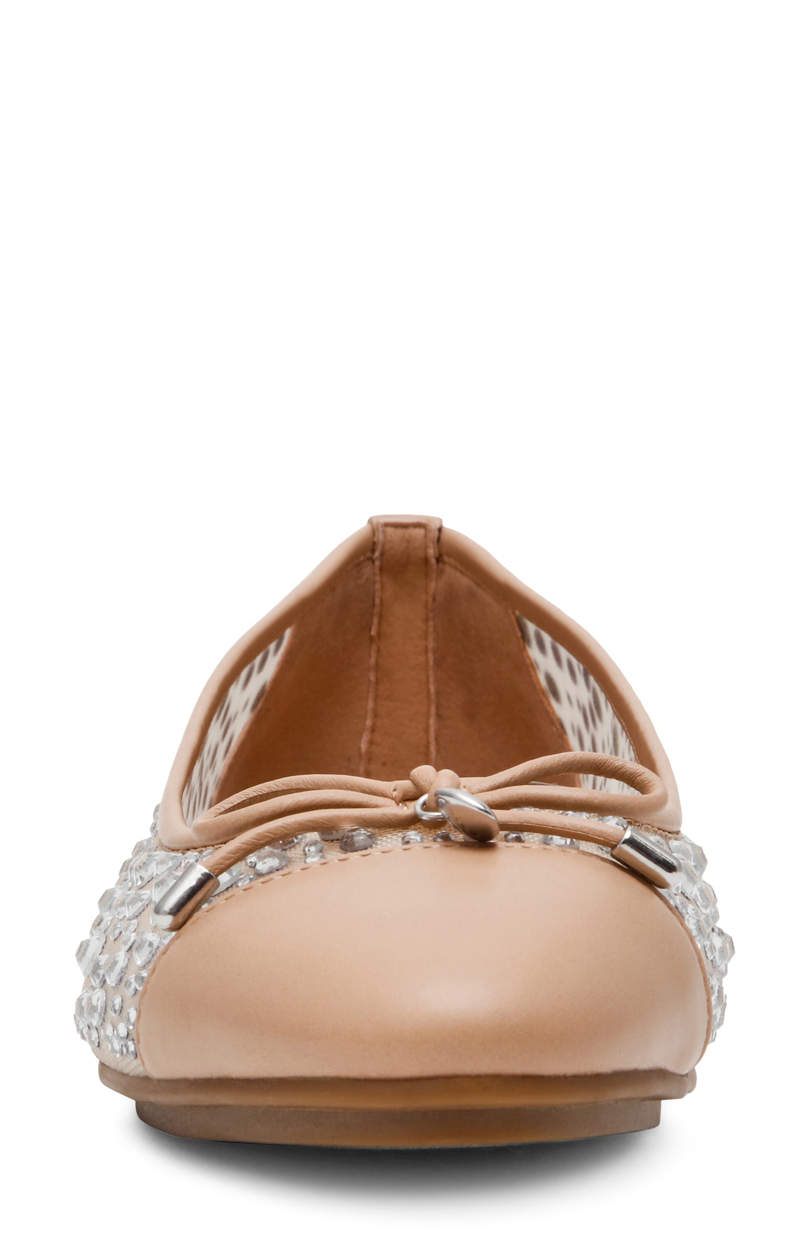 Anne Klein Luci Bow & Crystal Embellished Ballet Flat, Alternate, color, Crystals