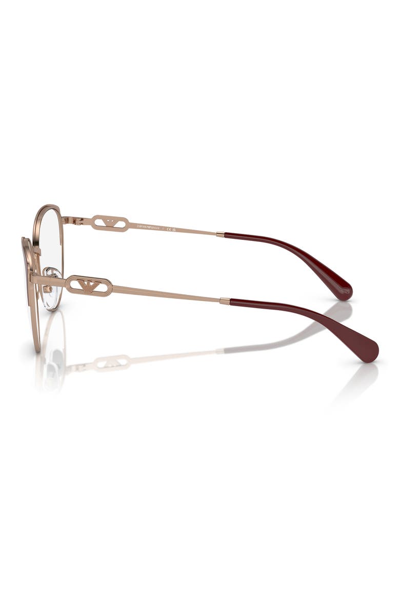 53mm Cat Eye Optical Glasses, Alternate, color, ROSE GOLD/ BORDEAUX/ DEMO LENS