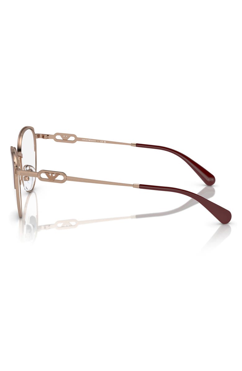 Emporio Armani 53mm Cat Eye Optical Glasses, Alternate, color, Rose Gold/ Bordeaux/ Demo Lens