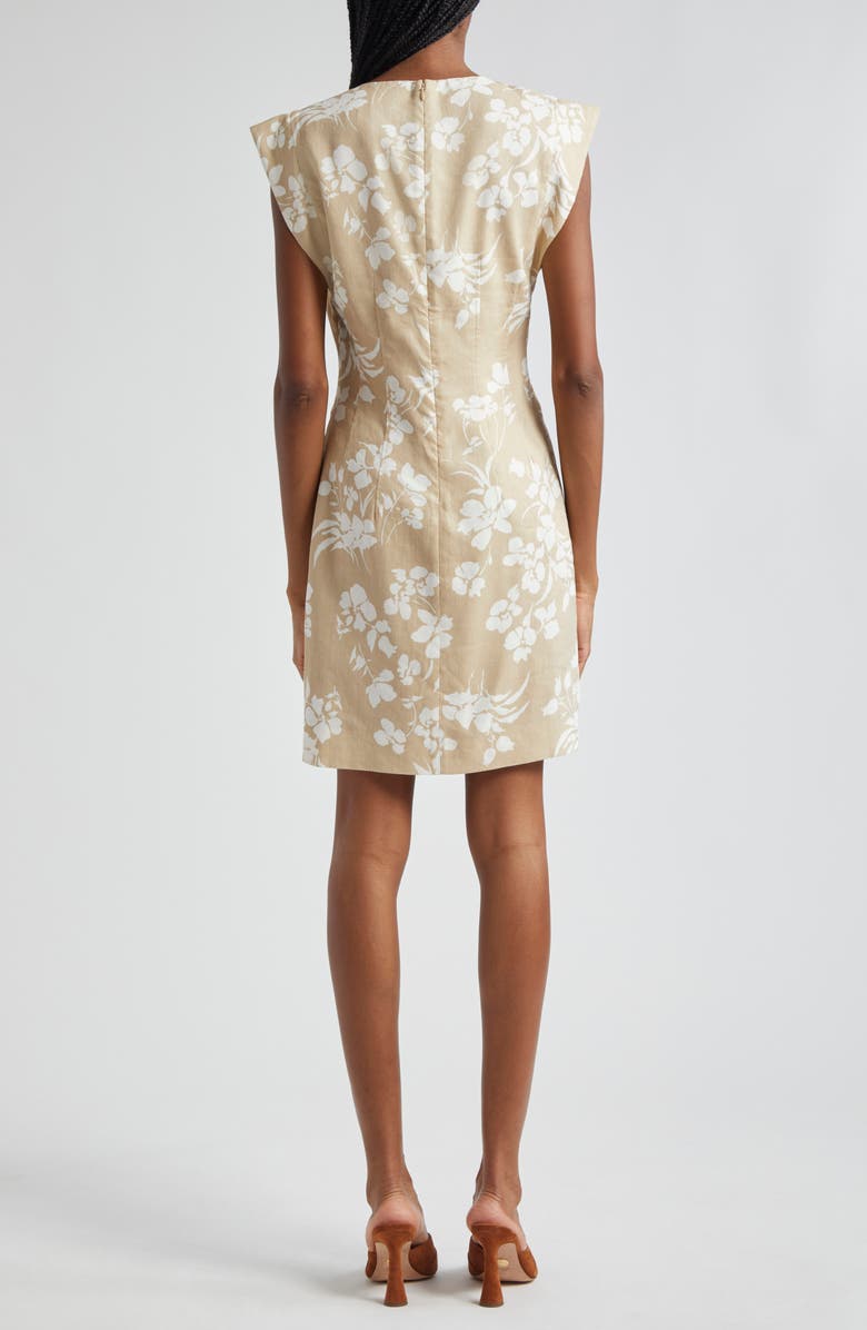 Veronica Beard Rosedale Floral Linen Blend Sheath Dress, Alternate, color, Stone Khaki/ Off White