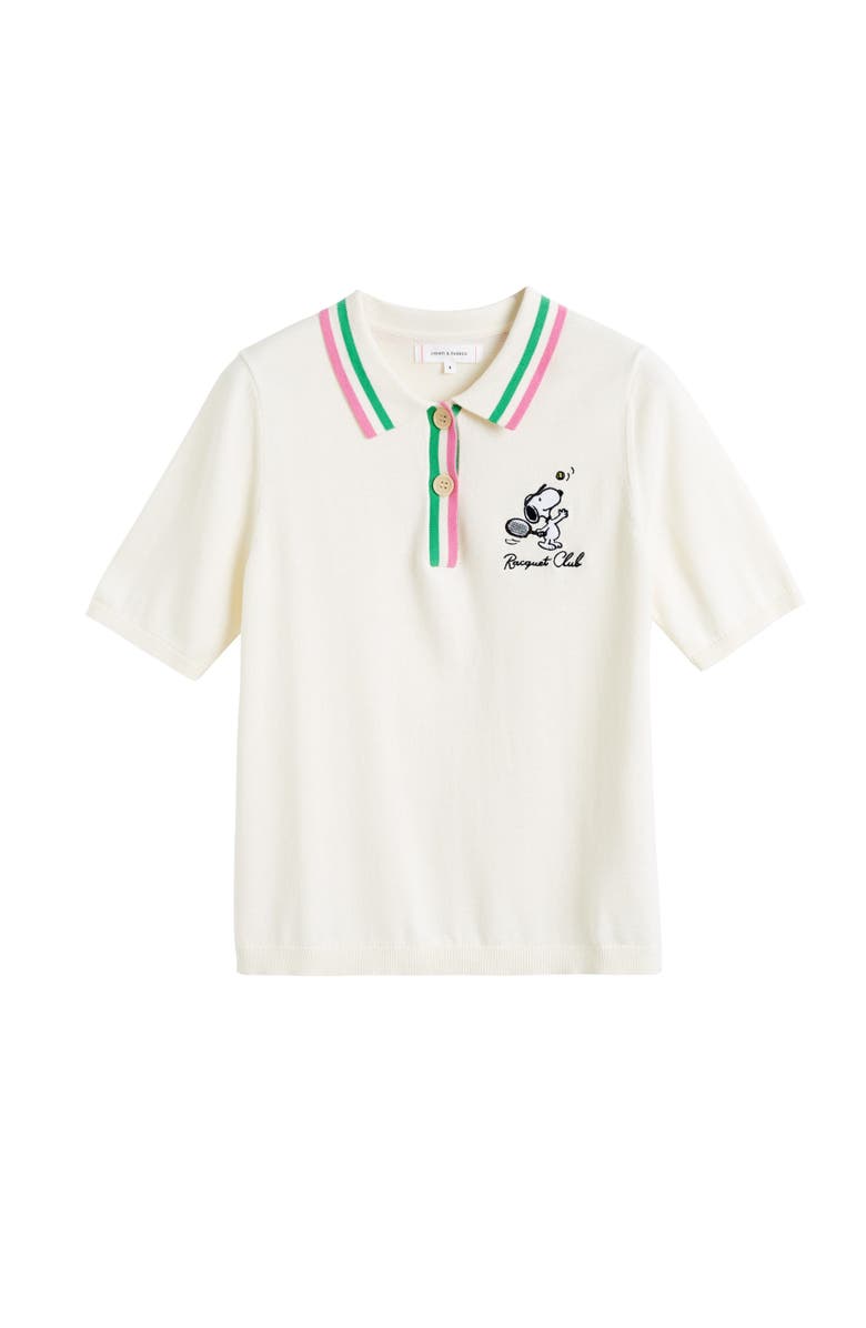 Chinti & Parker Cotton Peanuts Racquet Club Polo, Alternate, color, Cream