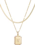 Adornia Initial Tag Pendant Necklace