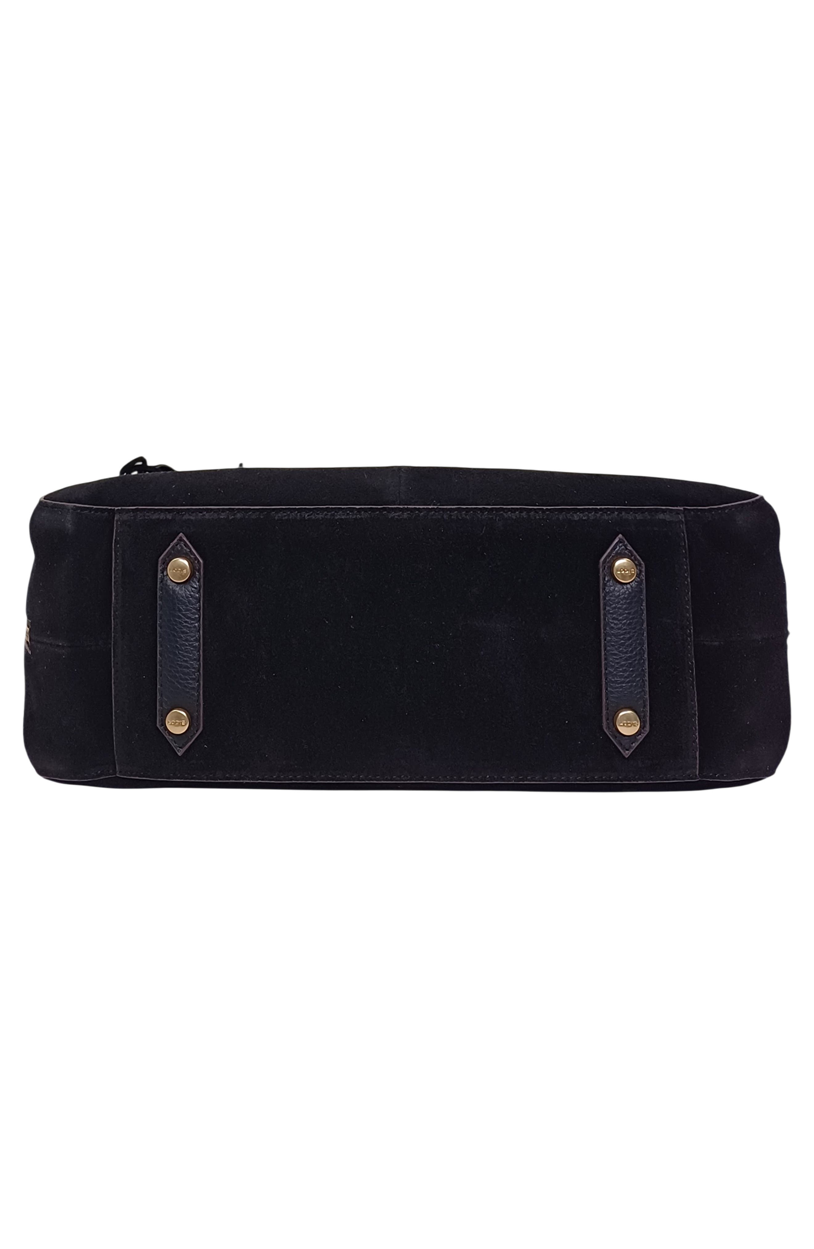 Ceres Medium Leather Tote, Alternate, color, BLACK SUEDE