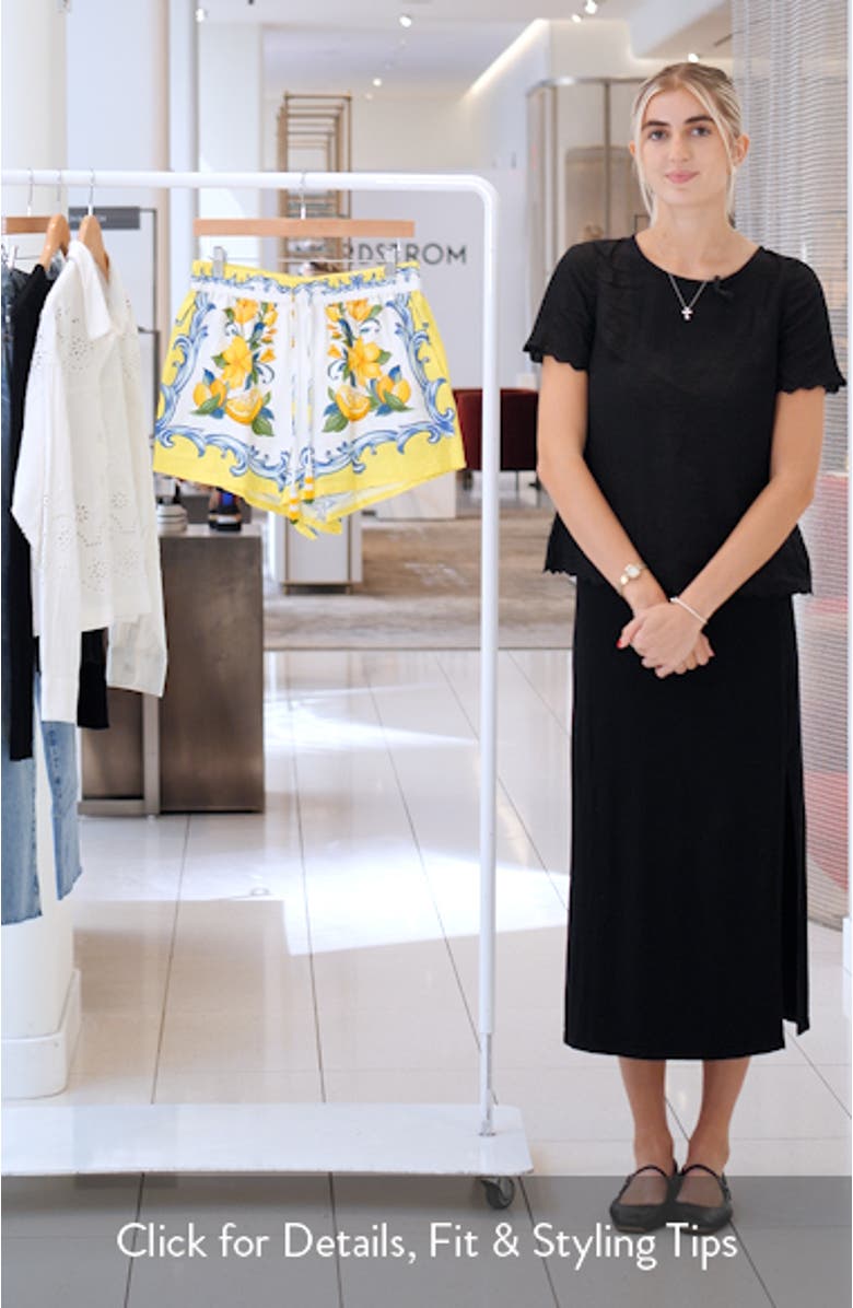 Sicily Scarf Linen Blend Shorts, sales video thumbnail