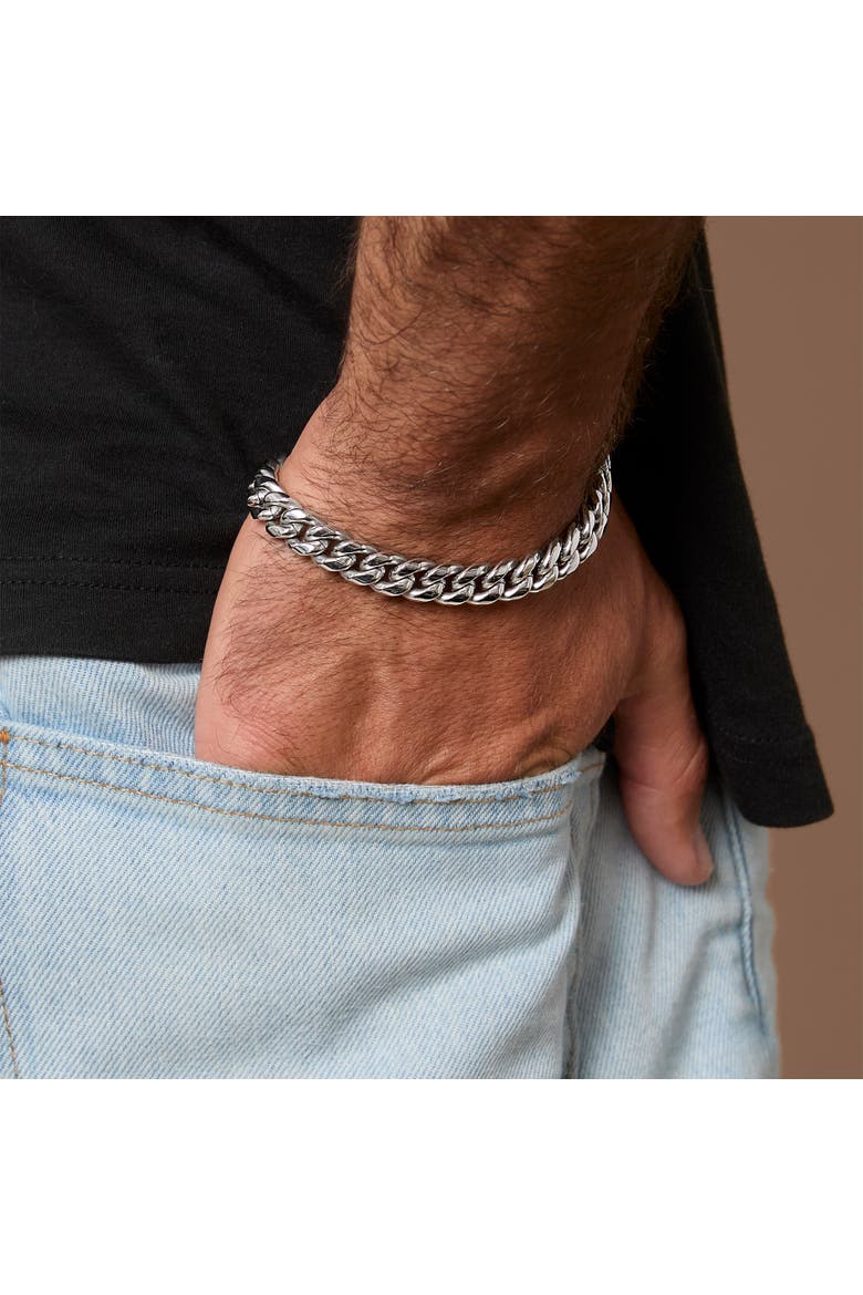 Silver-Tone Woven Chain Bracelet, Alternate, color, Silver