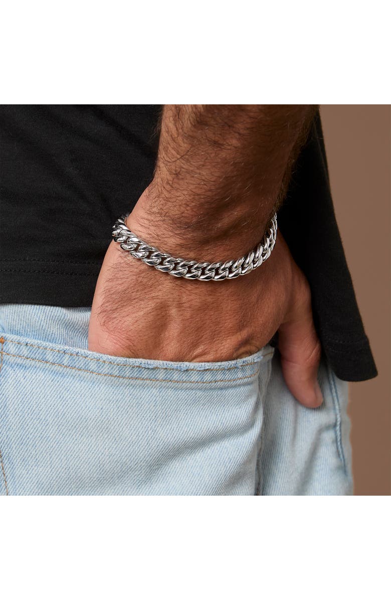 Lucky Brand Silver-Tone Woven Chain Bracelet, Alternate, color, Silver